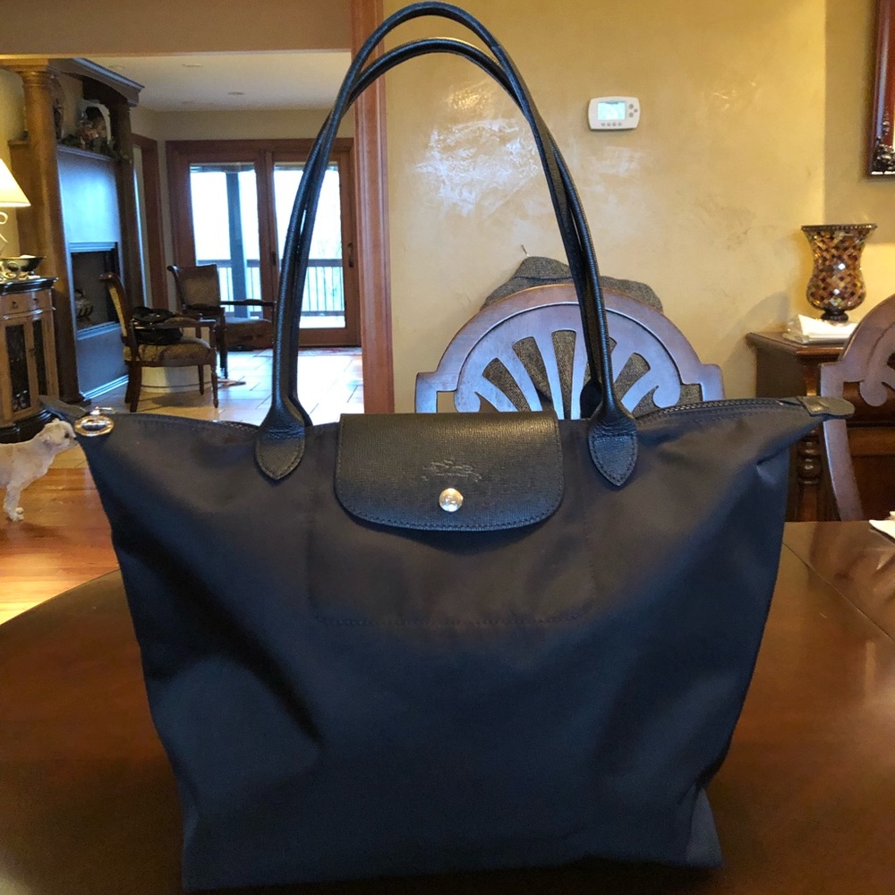 Longchamp Large Black Nylon Tote